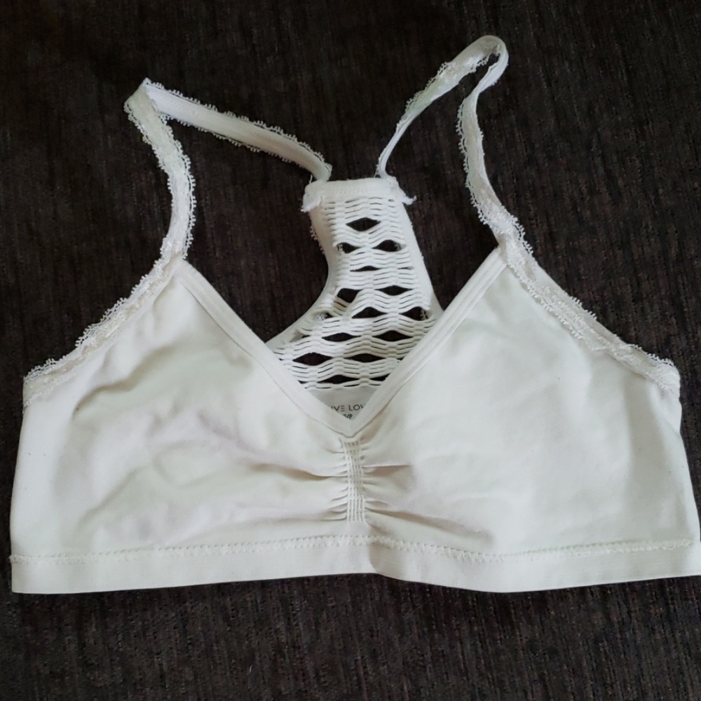 Cream bralette with detailed back Sz.S like new